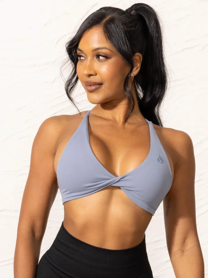 NKD Twist Sports Bra 8211 Denim Blue Women Ryderwear Sports Bras