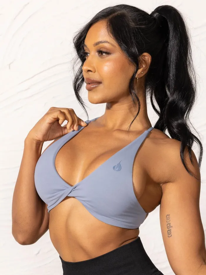 NKD Twist Sports Bra 8211 Denim Blue Women Ryderwear Sports Bras