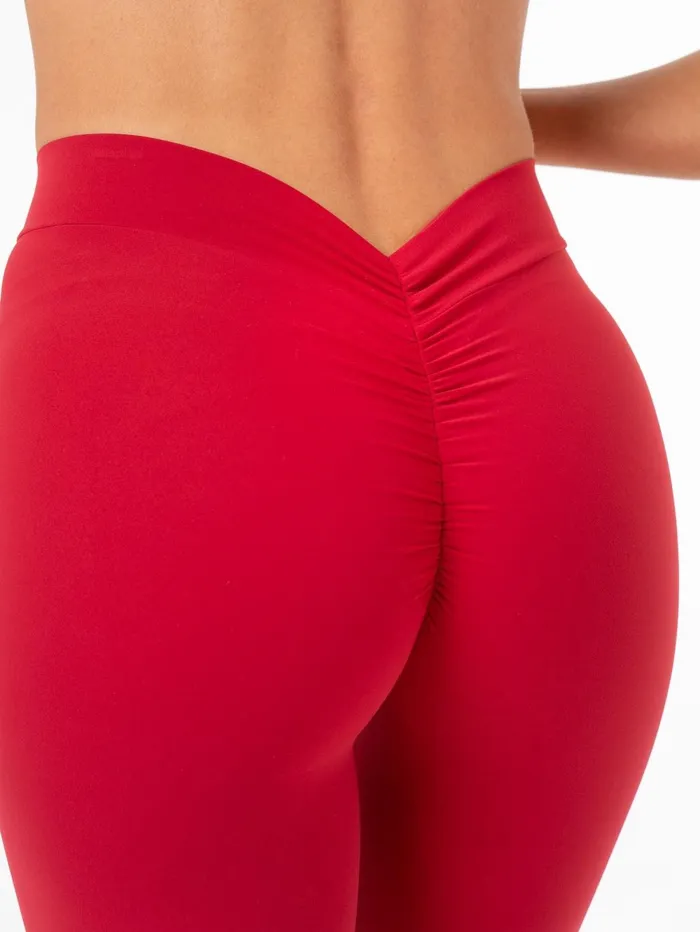 NKD V Scrunch Leggings 8211 Cherry Red Women Ryderwear Leggings
