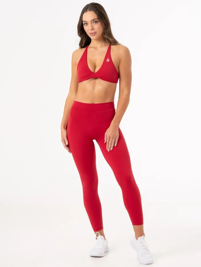 NKD V Scrunch Leggings 8211 Cherry Red Women Ryderwear Leggings