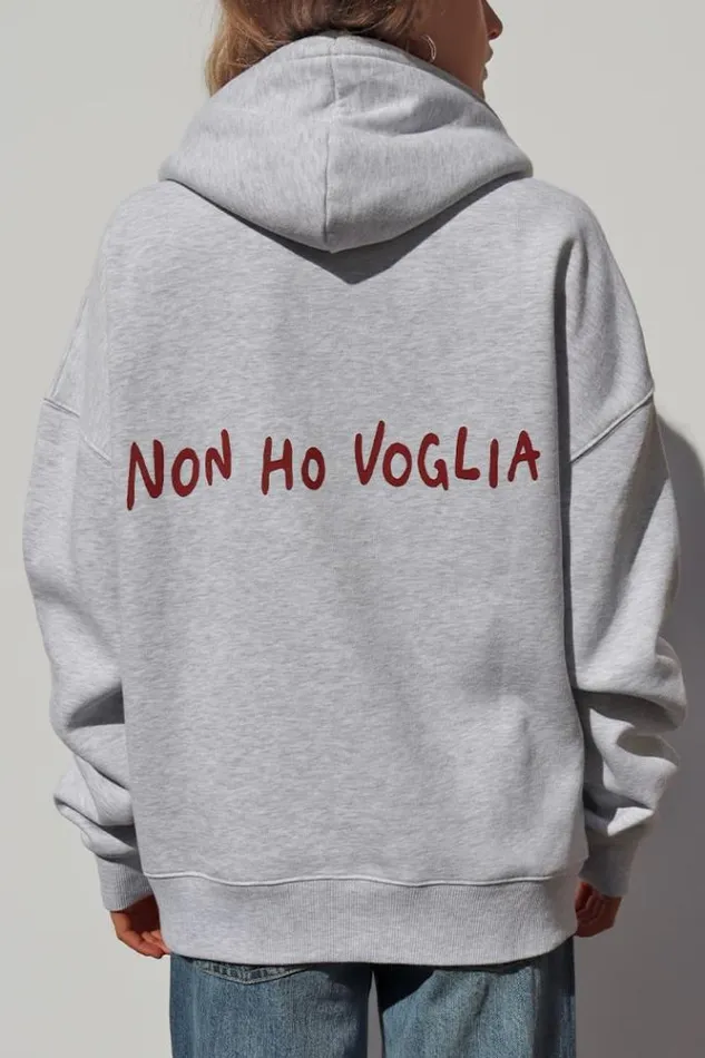 Non Ho Voglia Hoodie Women Subdued Hoodies and Sweats