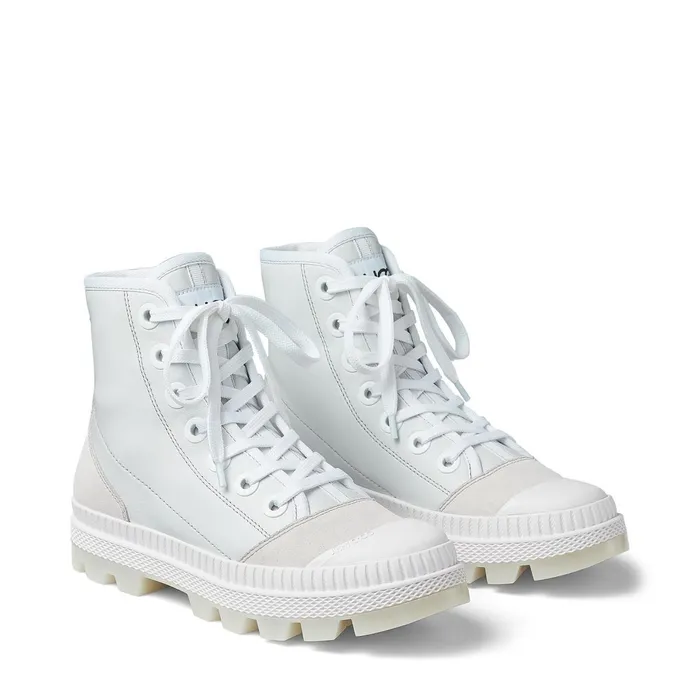 NordF White Nappa Leather And Crosta Suede High Top Trainers X Whitewhite Women JIMMY CHOO Sneakers