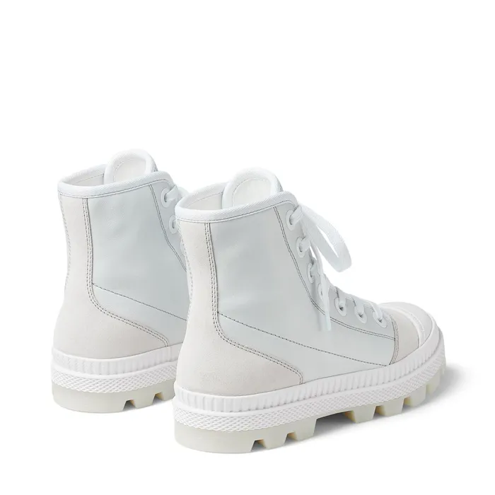 NordF White Nappa Leather And Crosta Suede High Top Trainers X Whitewhite Women JIMMY CHOO Sneakers