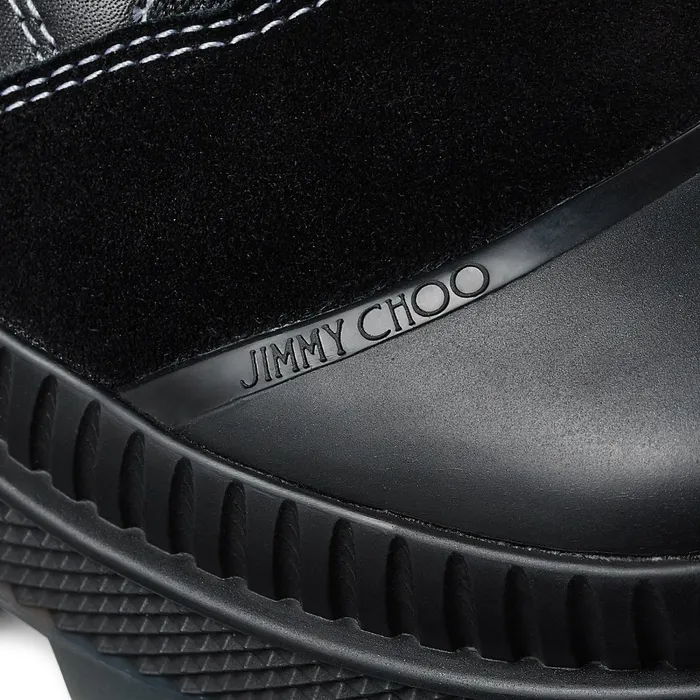 NordM Black Nappa Leather And Crosta Suede High Top Trainers X Blackblack Men JIMMY CHOO Casual Shoes