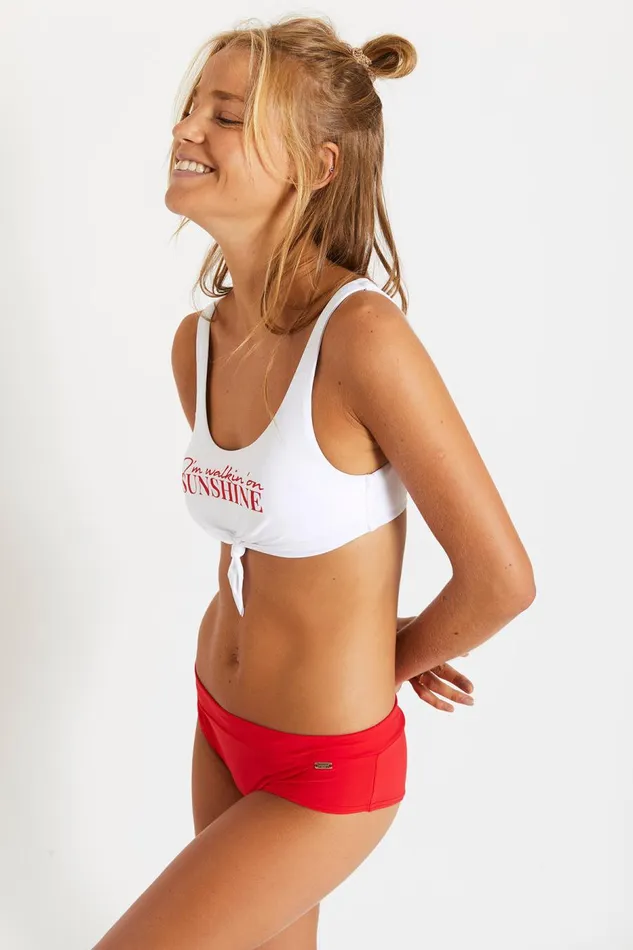 NOUO BEACHBABE and BIA BEACHBADE Red And White Bikini White Women Banana Moon Small Coverage