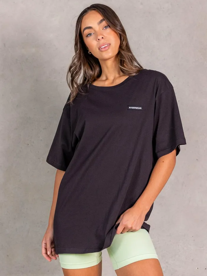 NRG Oversized TShirt 8211 Faded Black Women Ryderwear TShirts