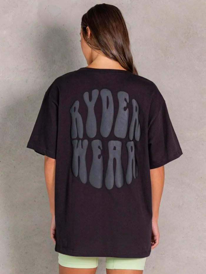 NRG Oversized TShirt 8211 Faded Black Women Ryderwear TShirts