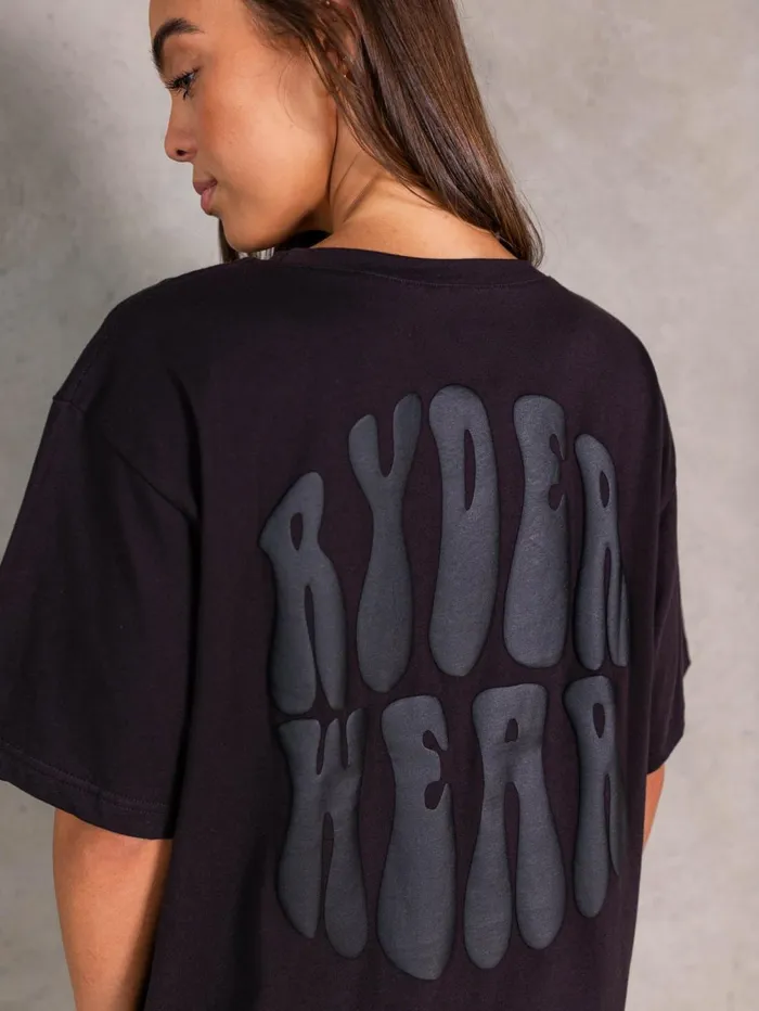 NRG Oversized TShirt 8211 Faded Black Women Ryderwear TShirts