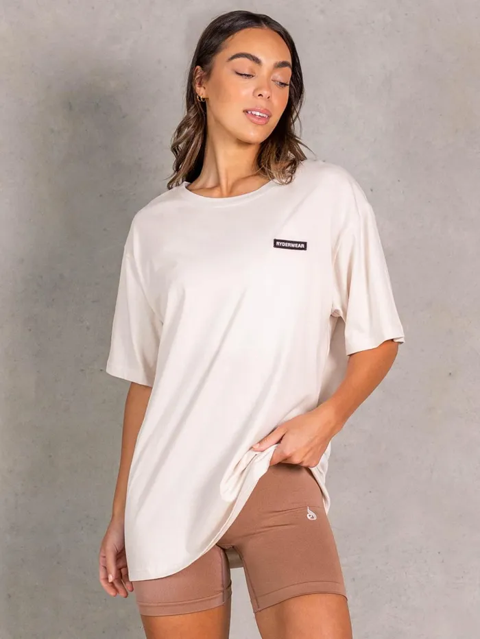 NRG Oversized TShirt 8211 Oat Women Ryderwear TShirts
