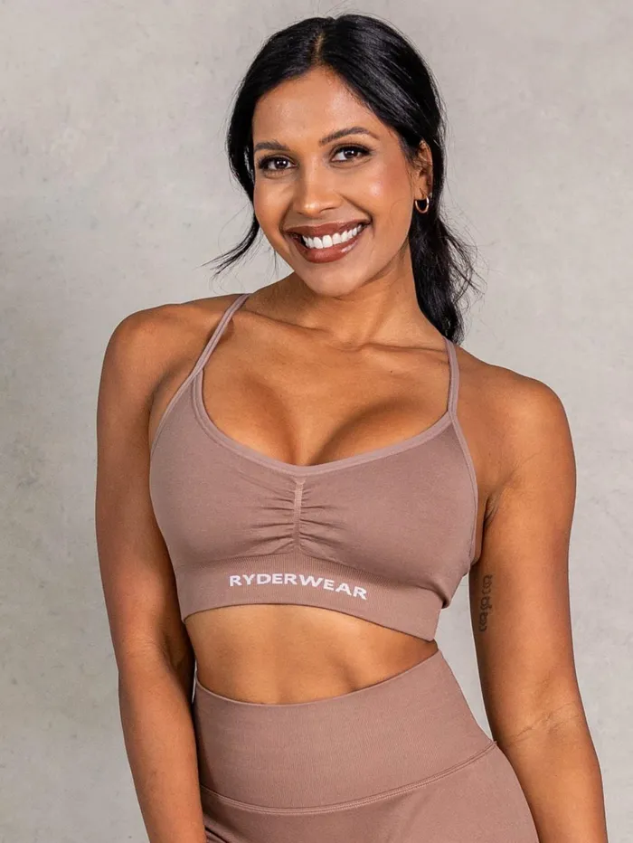 NRG Seamless Sports Bra 8211 Almond Women Ryderwear Sports Bras