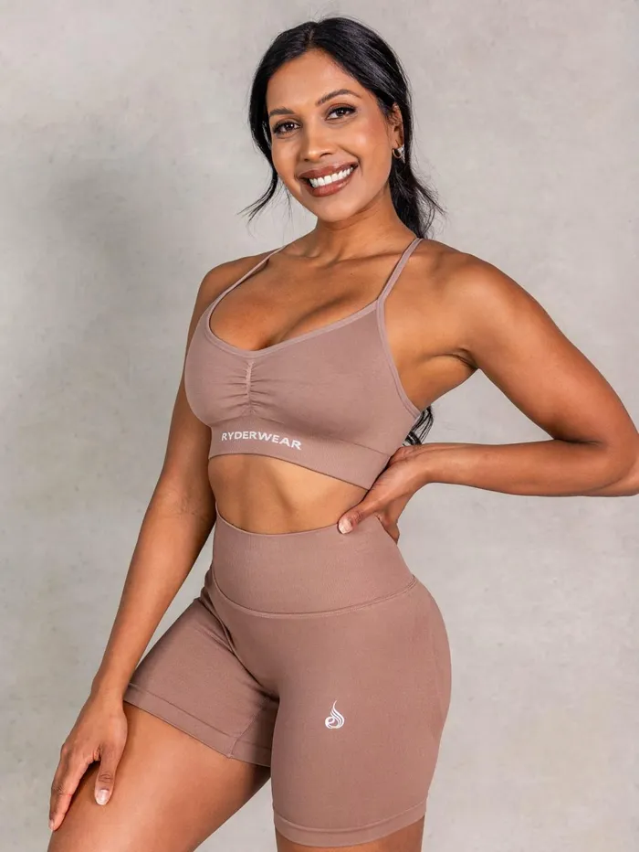 NRG Seamless Sports Bra 8211 Almond Women Ryderwear Sports Bras