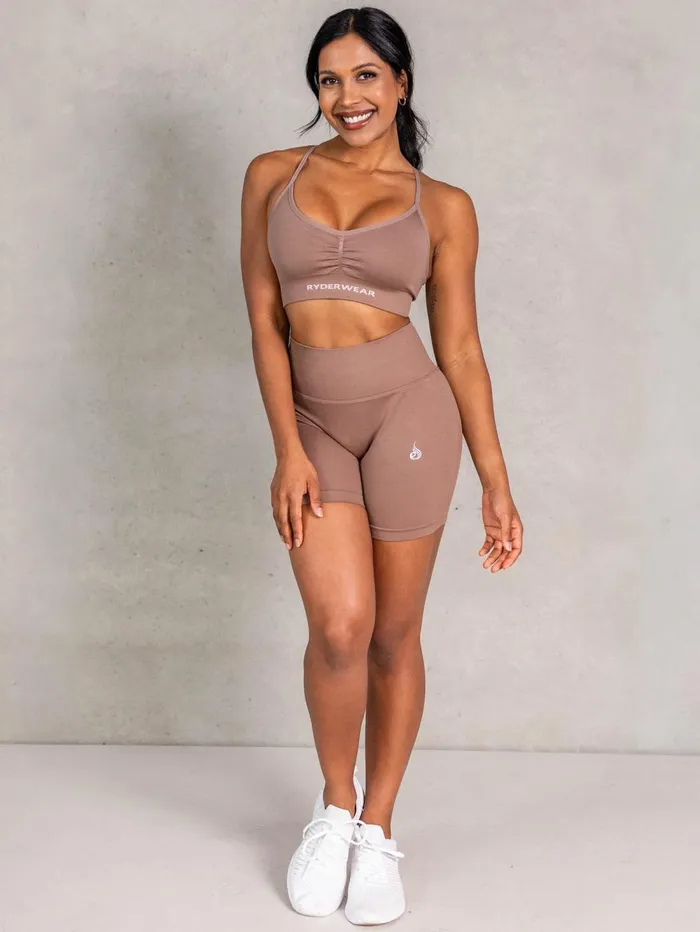 NRG Seamless Sports Bra 8211 Almond Women Ryderwear Sports Bras