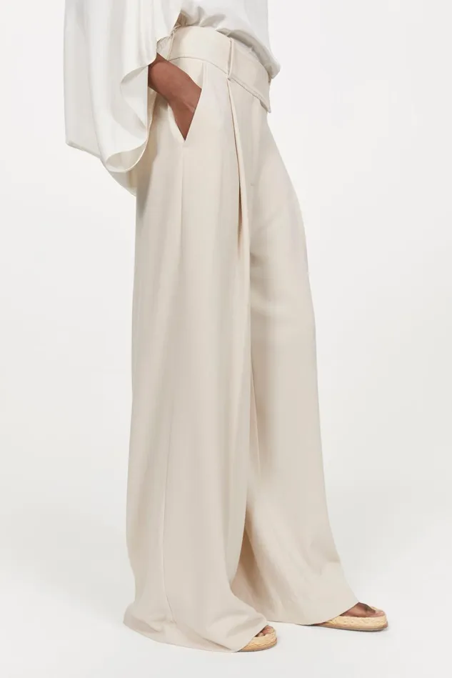 Obi Wide Pants Oyster Women Rodebjer Trousers