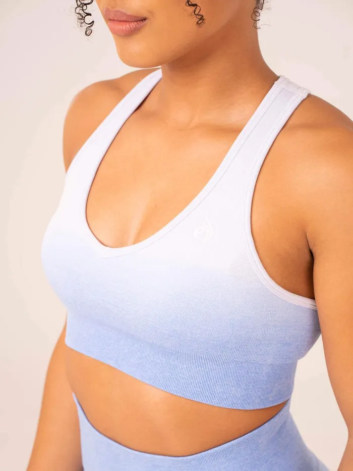 Ombre Seamless Sports Bra 8211 Cornflower Blue Ombre Women Ryderwear Sports Bras