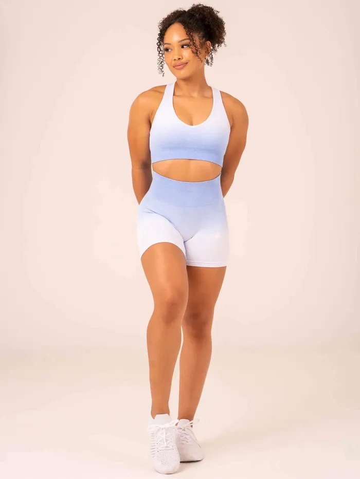 Ombre Seamless Sports Bra 8211 Cornflower Blue Ombre Women Ryderwear Sports Bras