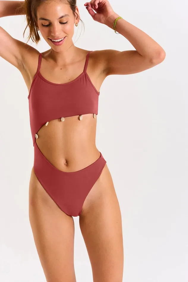 One Piece Pink 8211 FENTANA TERRASUN Pink Women Banana Moon One Piece Swimsuit