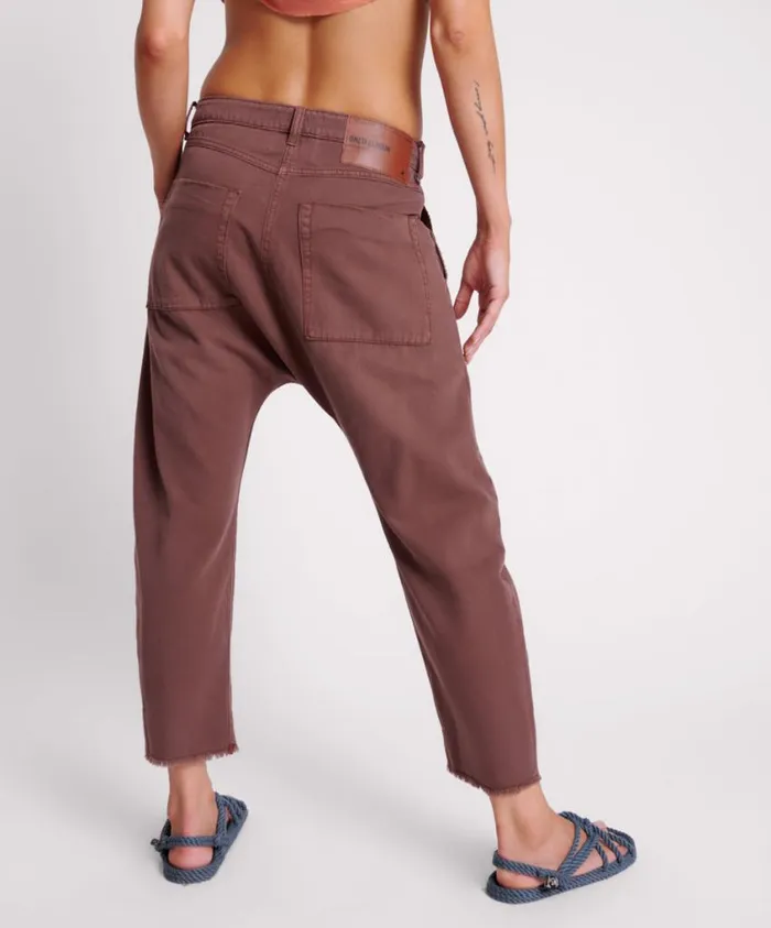 One Teaspoon Bottoms Women Chocolate Sinners Drop Crotch Boyfriend Jeans
