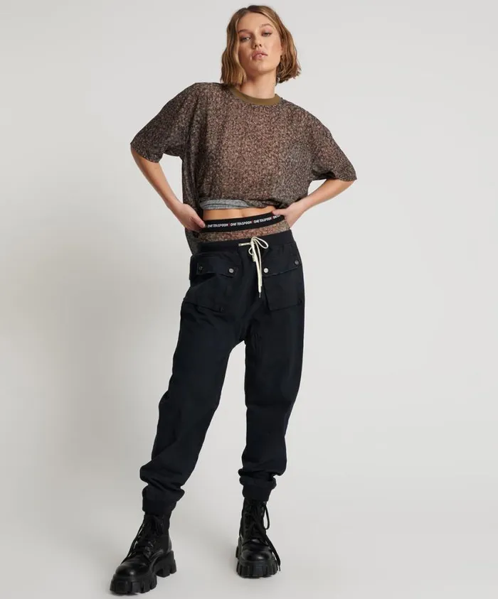 One Teaspoon Bottoms Women Faded Black Cadet Pants