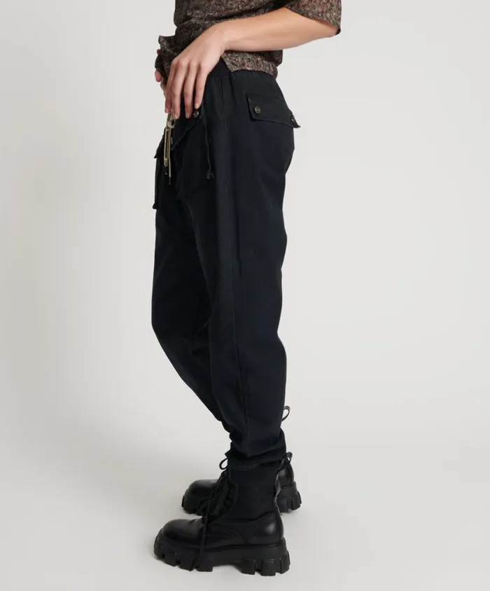 One Teaspoon Bottoms Women Faded Black Cadet Pants