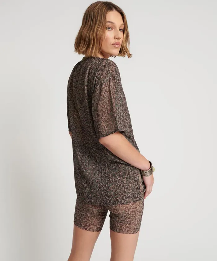 One Teaspoon Bottoms Women Safari Camo Mesh Bike Short
