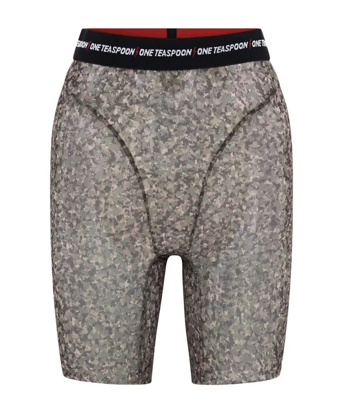 One Teaspoon Bottoms Women Safari Camo Mesh Bike Short