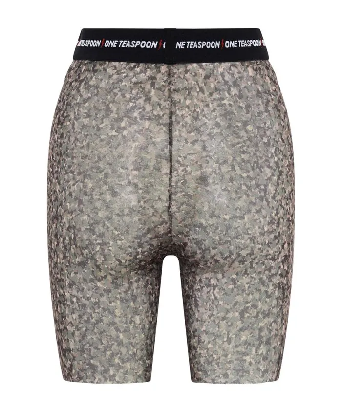 One Teaspoon Bottoms Women Safari Camo Mesh Bike Short