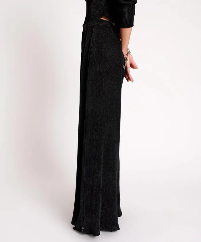 One Teaspoon Bottoms Women Start Me Up Black Wide Leg Pant