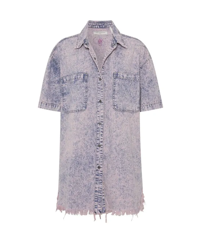 One Teaspoon Denim Dresses Women Candy Acid Paris Denim Shirt Dress