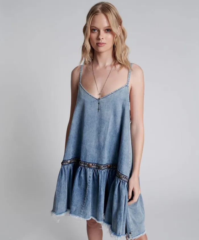 One Teaspoon Denim Dresses Women Iconic Hollywood Hills Denim Dress