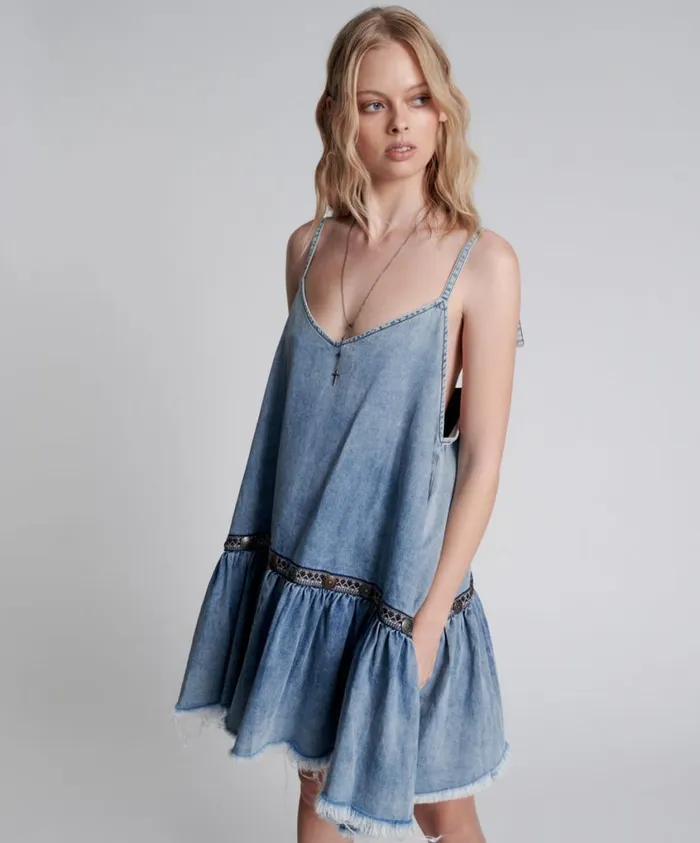 One Teaspoon Denim Dresses Women Iconic Hollywood Hills Denim Dress