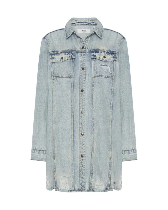 One Teaspoon Denim Dresses Women Kansas Blue Trucker Shirt Dress