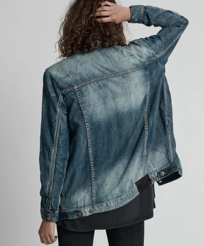 One Teaspoon Denim Jackets Women Blue Maiden All Star Denim Jacket
