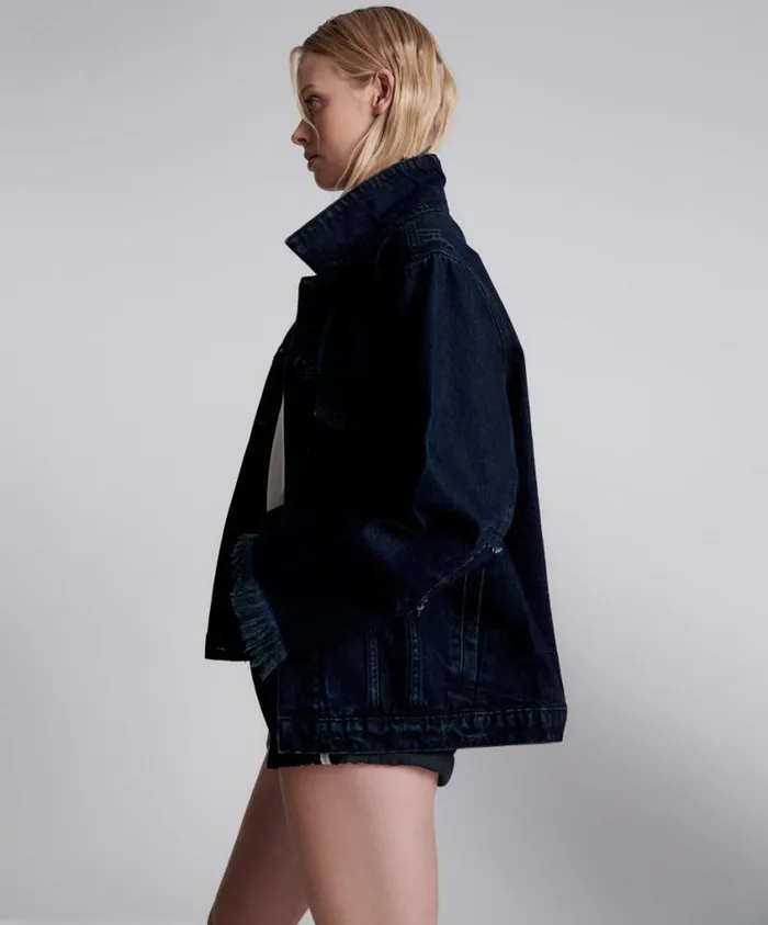 One Teaspoon Denim Jackets Women Crystal Rock N Roll Recycled Denim Jacket