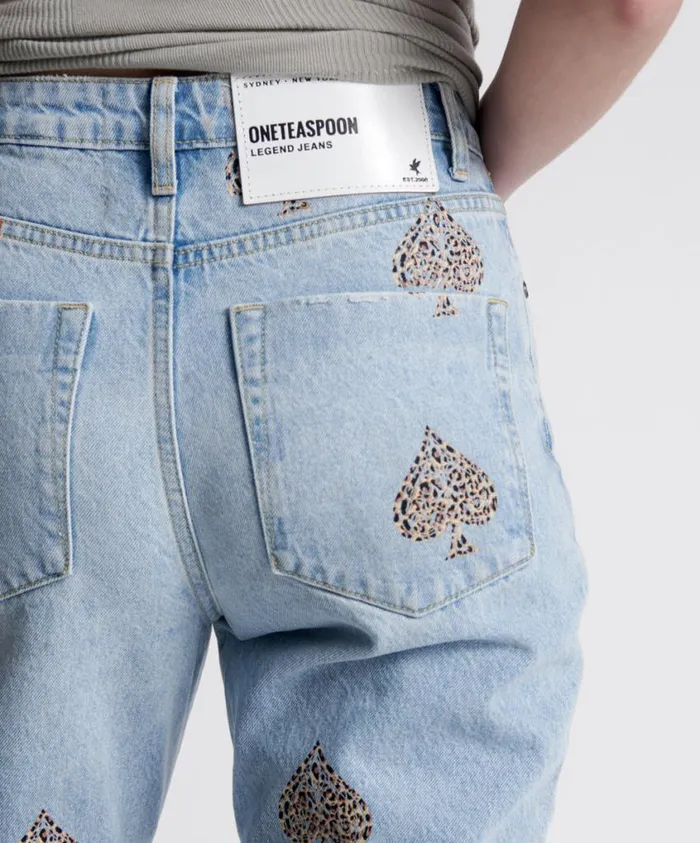 One Teaspoon Denim Jeans Women Aced Legend High Waist Mom Fit Jeans