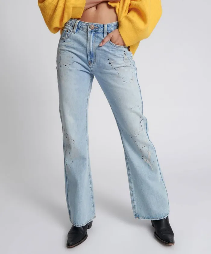 One Teaspoon Denim Jeans Women Artiste Charlie Slim High Waist Flared Jeans