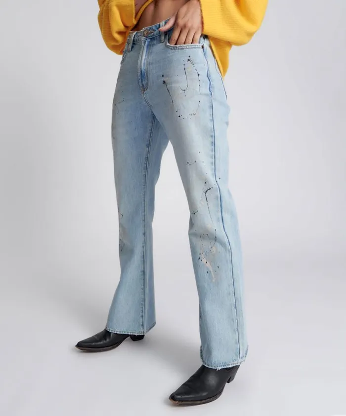 One Teaspoon Denim Jeans Women Artiste Charlie Slim High Waist Flared Jeans