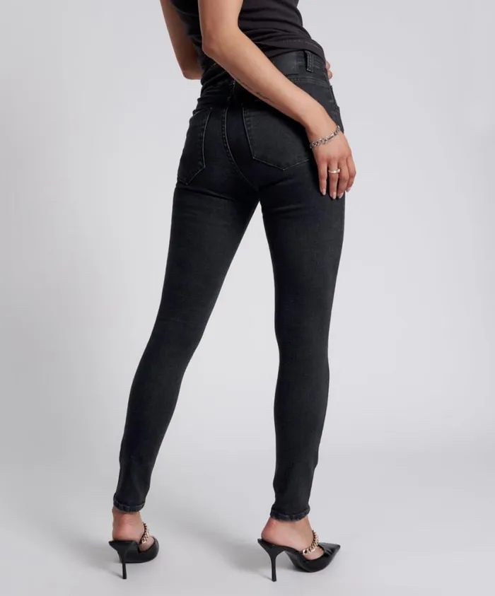 One Teaspoon Denim Jeans Women Black Freebirds II High Waist Skinny Jeans