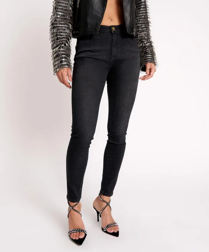One Teaspoon Denim Jeans Women Black Ink Freebirds Ii High Waist Fitted Jeans