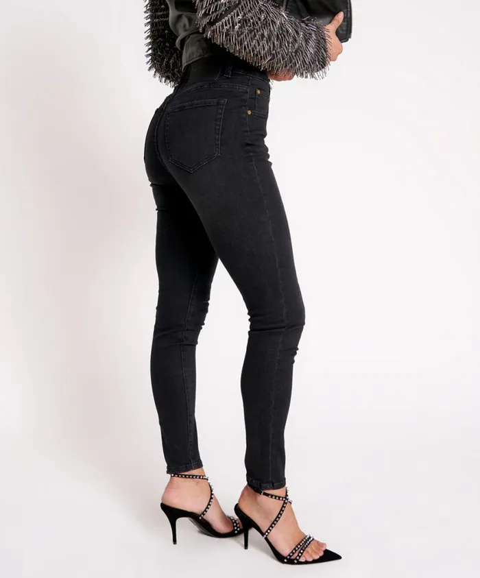 One Teaspoon Denim Jeans Women Black Ink Freebirds Ii High Waist Fitted Jeans