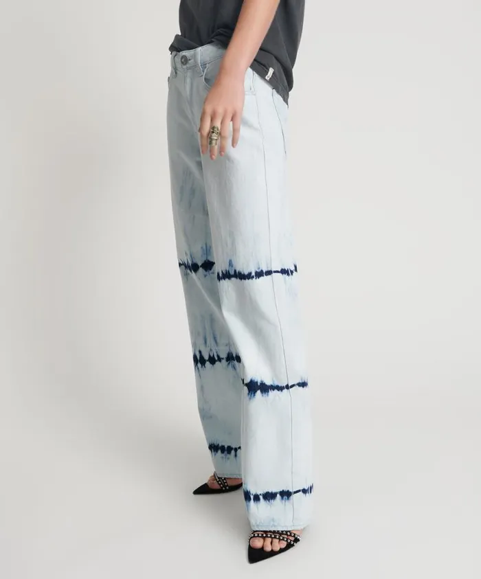 One Teaspoon Denim Jeans Women Bleached Jeans 8211 Mid Waist Wide Leg Jackson Jeans USA