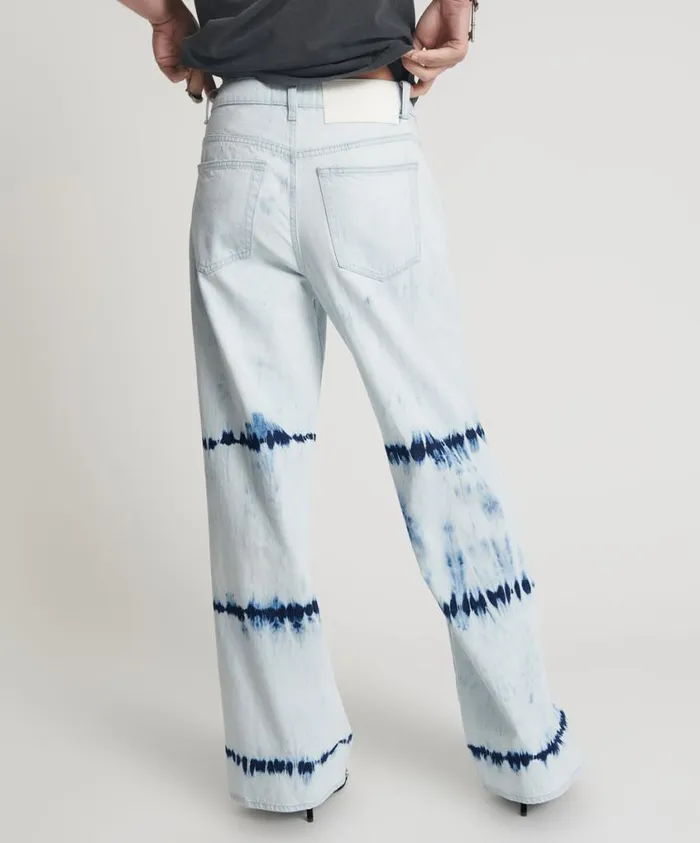 One Teaspoon Denim Jeans Women Bleached Jeans 8211 Mid Waist Wide Leg Jackson Jeans USA