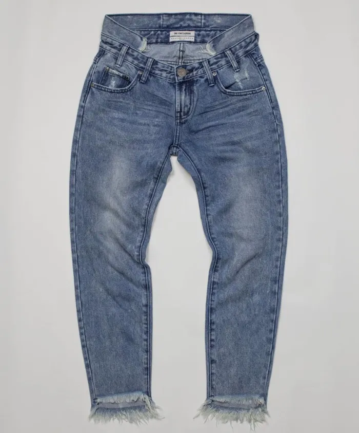 One Teaspoon Denim Jeans Women Blue Society Freebirds Low Waist Rigid Skinny Jean