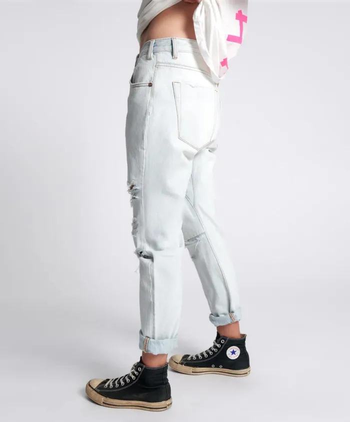 One Teaspoon Denim Jeans Women Brando Trashed Saints Boyfriend Jeans