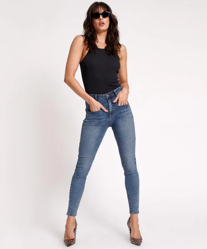 One Teaspoon Denim Jeans Women Classic Blue Preachers High Waist Skinny Jeans One Teaspoon Denim Jeans Women Classic Blue Preachers High Waist Skinny Jeans