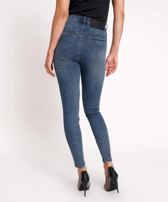 One Teaspoon Denim Jeans Women Classic Blue Preachers High Waist Skinny Jeans
