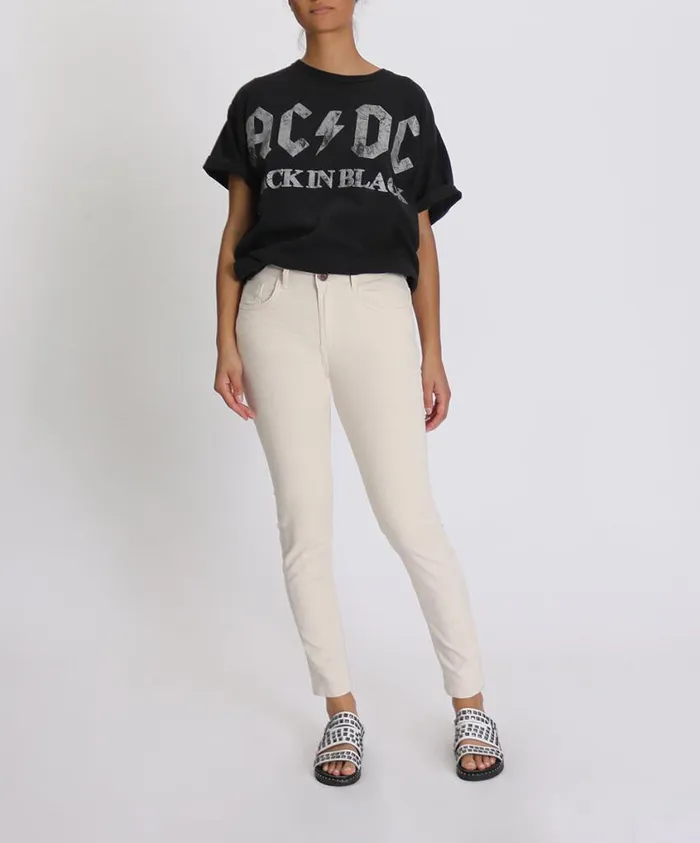 One Teaspoon Denim Jeans Women Cream Freebirds II High Waist Skinny Jean