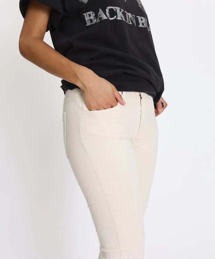 One Teaspoon Denim Jeans Women Cream Freebirds II High Waist Skinny Jean