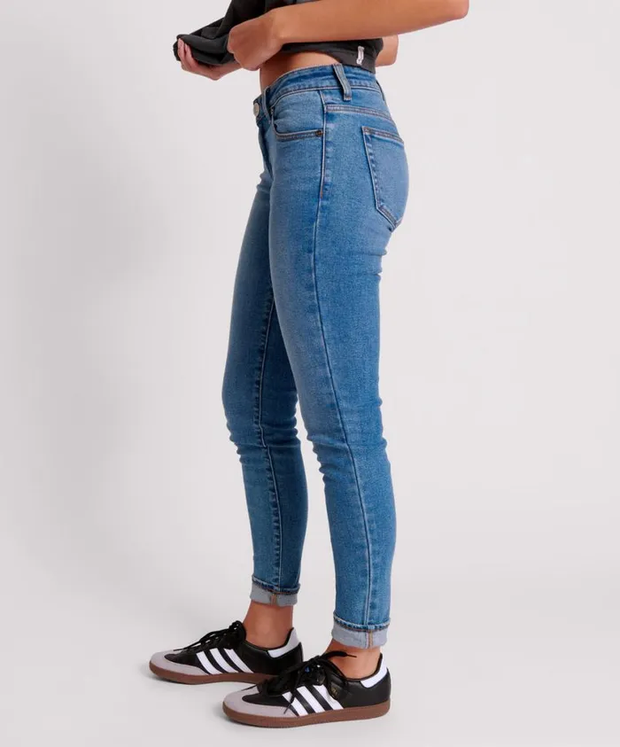 One Teaspoon Denim Jeans Women Dusty Blue Freebirds Ii Low Waist Stretch Skinny Jean