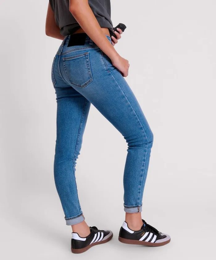 One Teaspoon Denim Jeans Women Dusty Blue Freebirds Ii Low Waist Stretch Skinny Jean