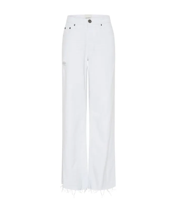 One Teaspoon Denim Jeans Women Fresh White Wide Leg Jeans 8211 Jackson Mid Waist